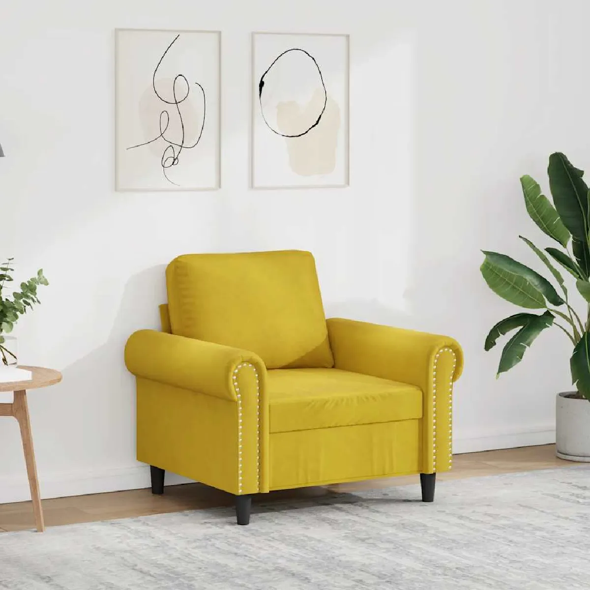 vidaXL Fauteuil 60 cm Velours - vue 3