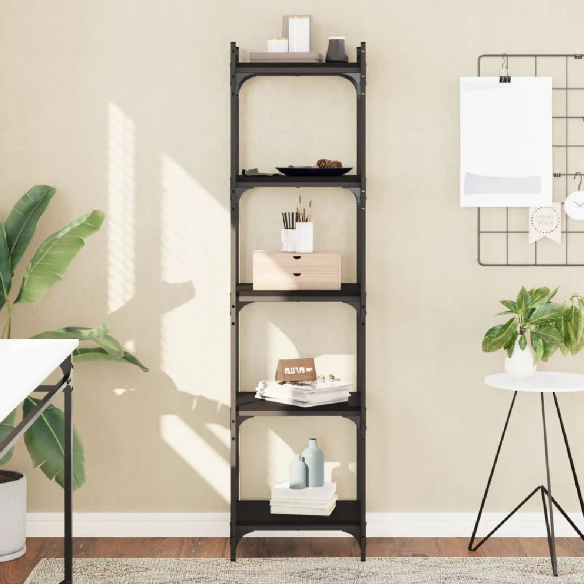 Vidaxl Bibliothèque 5 niveaux noir 40x30x154 cm bois d'ingénierie 837637
