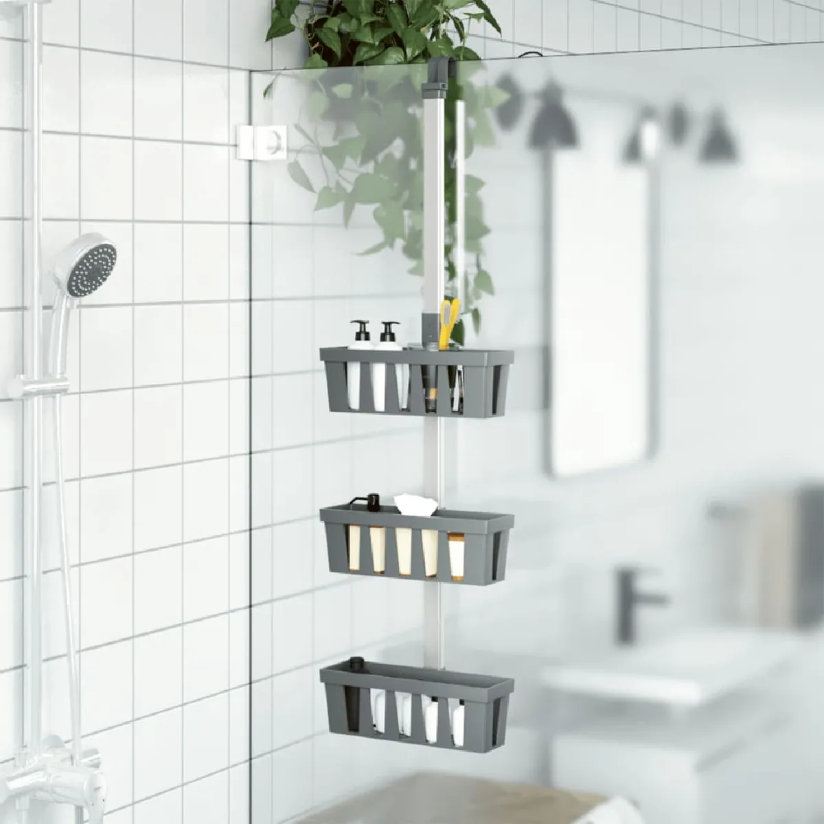vidaXL Étagère de douche suspendue - Argenté