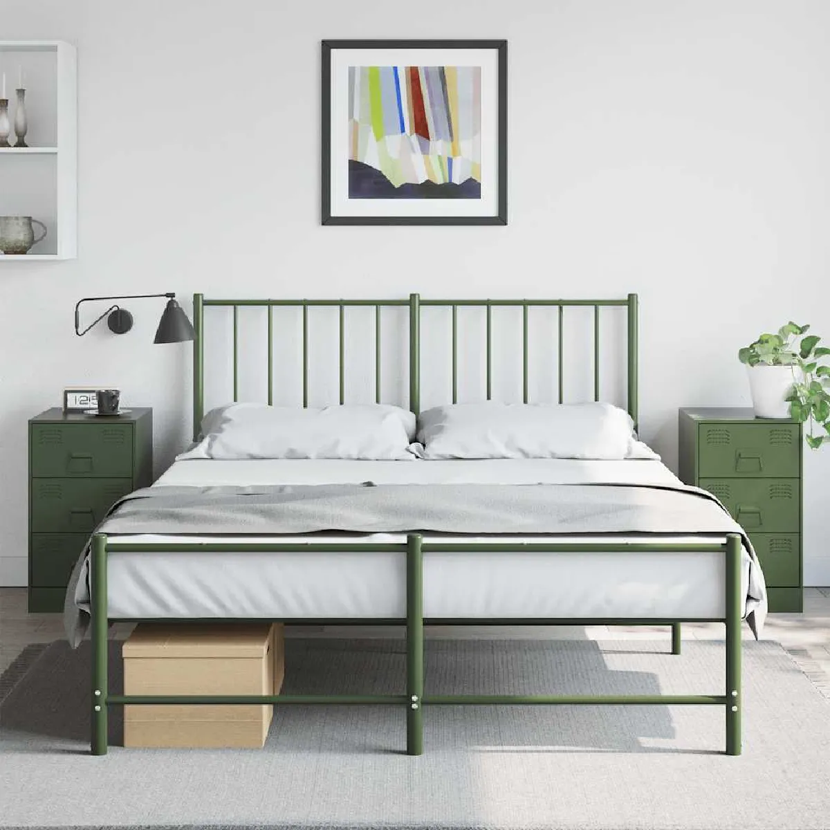 Vidaxl Vert Tables De Chevet 2 Pcs - Olive