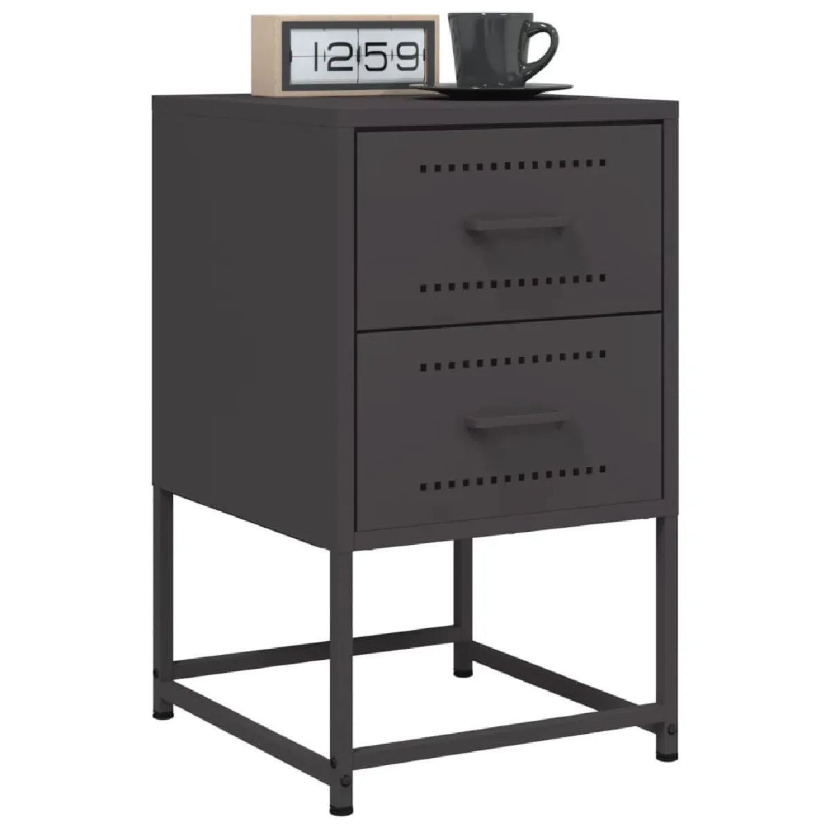 Vidaxl Noir Tables De Chevet 2 Pcs