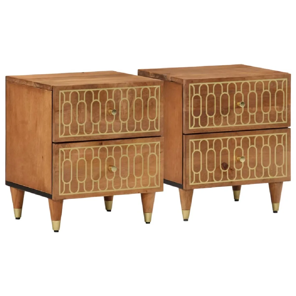 vidaXL Tables de Chevet 2 pcs Bois de Manguier