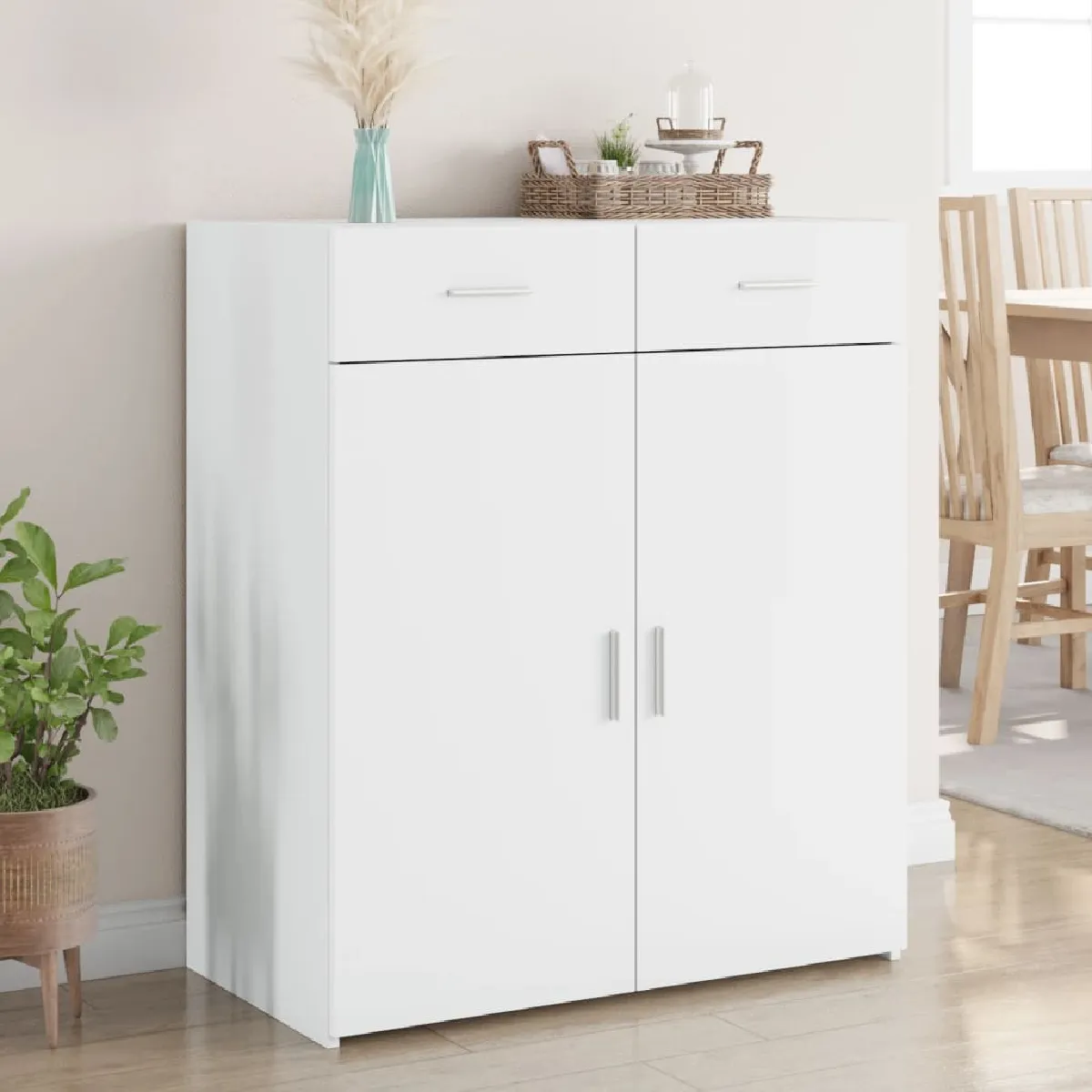 Vidaxl Buffet blanc 80x42,5x93 cm bois d'ingénierie