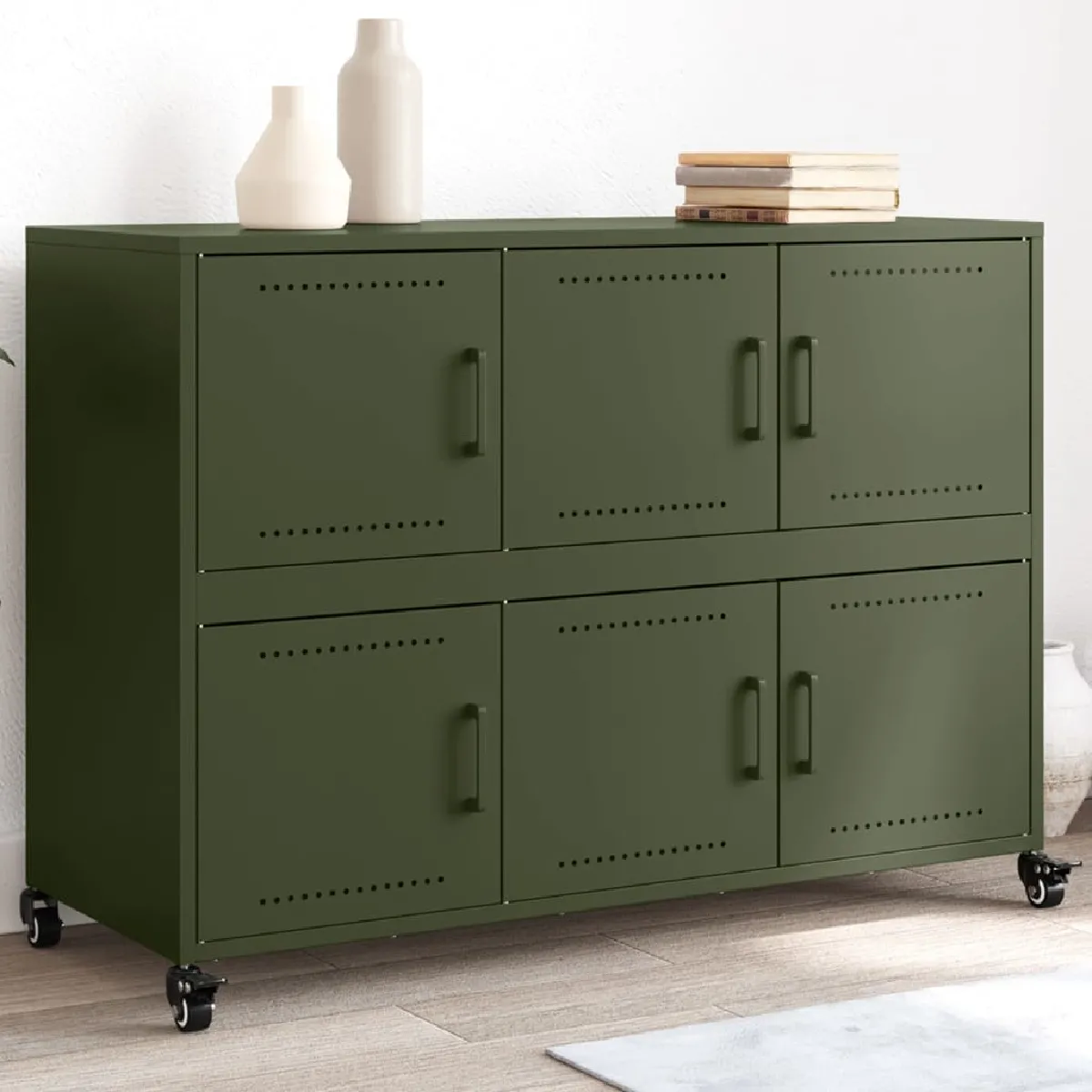 Non Communiqué Vert Vidaxl Buffet, Armoire Avec Porte, Placard Avec Rangement, Organisateur De Salle De Séjour Salon Maison Intérieur, 846744 - Image 3