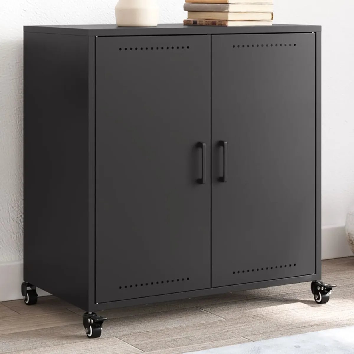 VIDAXL - Buffet - Métal - Noir - 68,5x39x72 cm - Image 2