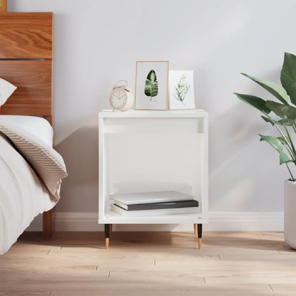 VIDAXL - Table de chevet - Moderne - Blanc - 40x35x50 cm - Image 2