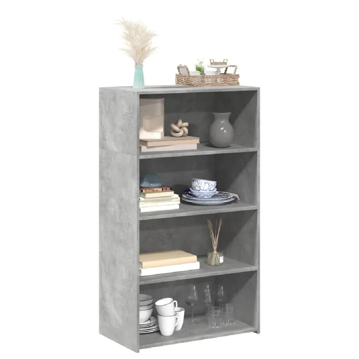 Non Communiqué Gris Vidaxl Buffet Haut Béton 70X41x124 Cm Bois D'ingénierie, Buffet, Placard, Armoire Latérale, Armoire, Armoire De 846407 - Image 3