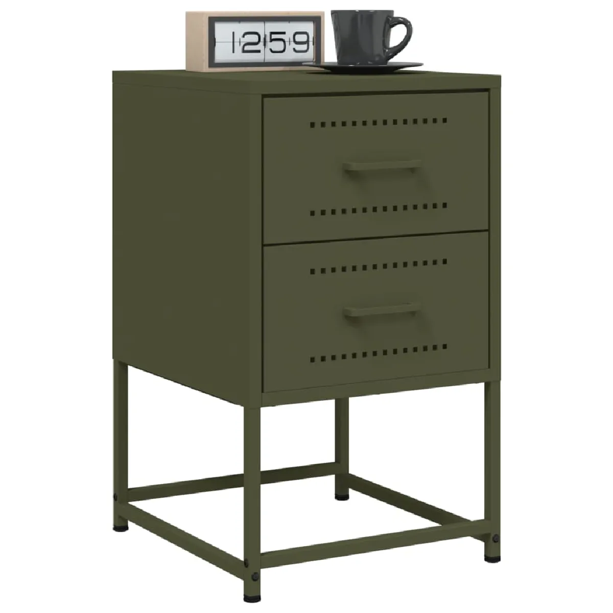 Vidaxl Vert - Tables De Chevet 2 Pcs Olive