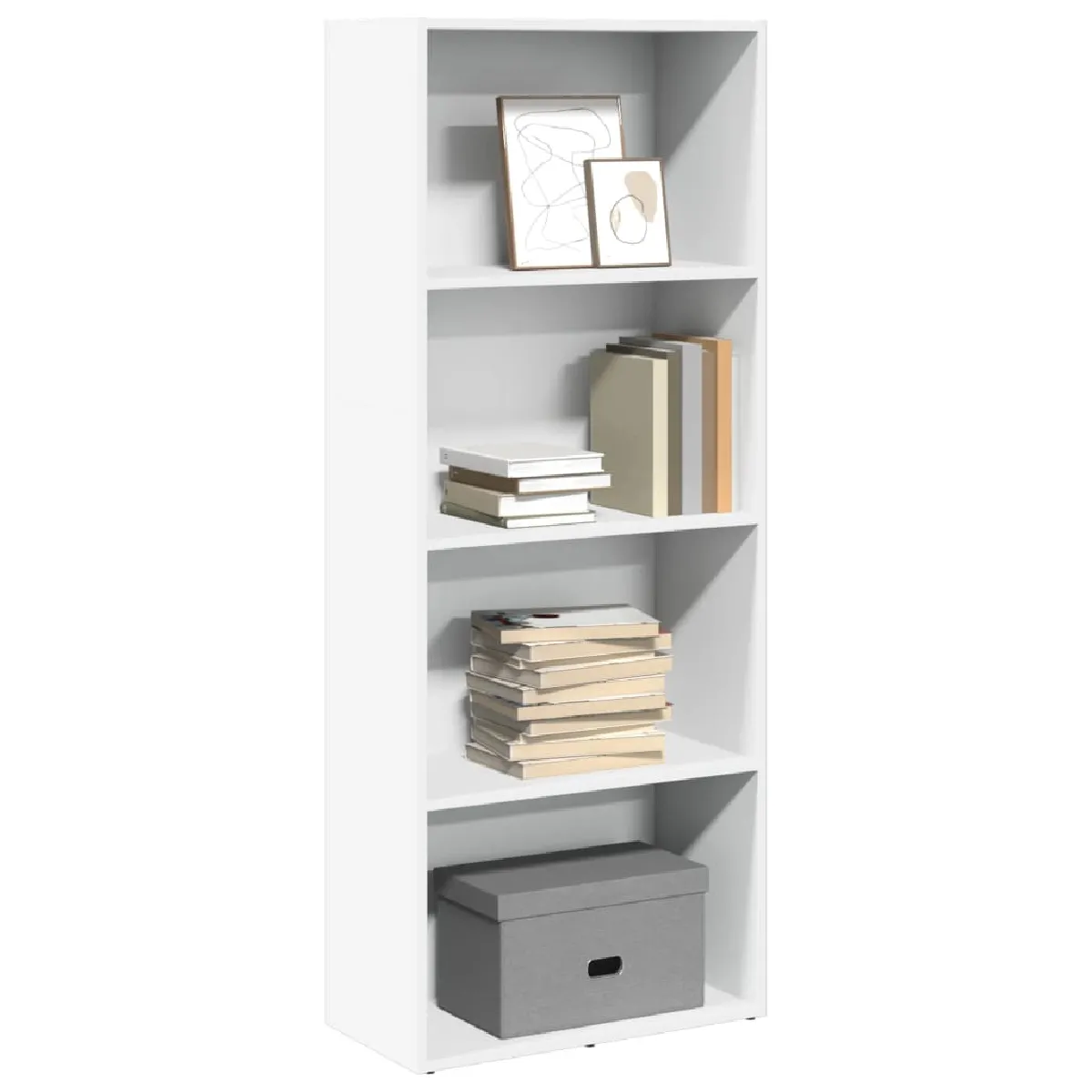 Non Communiqué Blanc Bibliothèque 60X30x152 Cm Bois D Ingénierie - Image 3