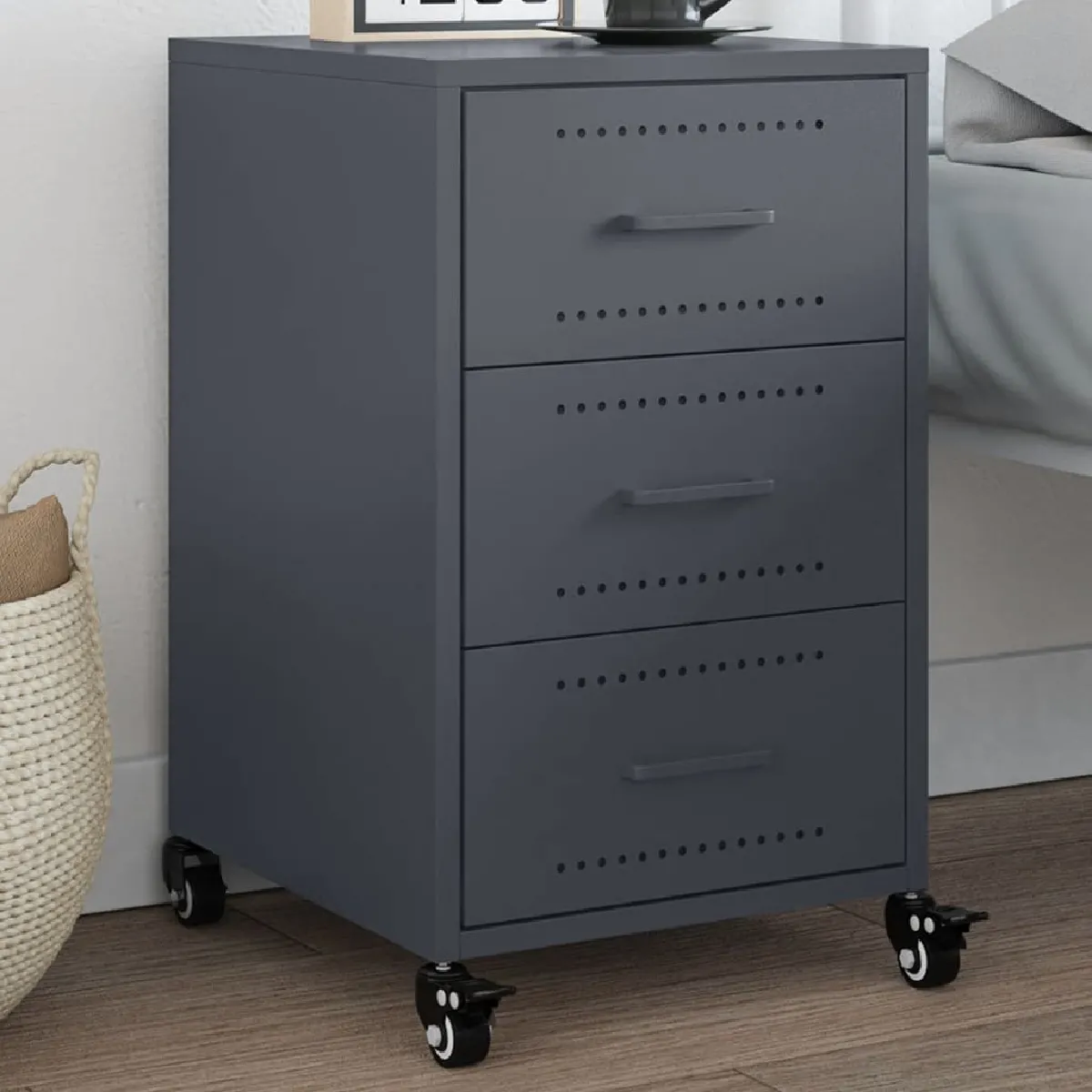 Vidaxl Table De Chevet - Anthracite