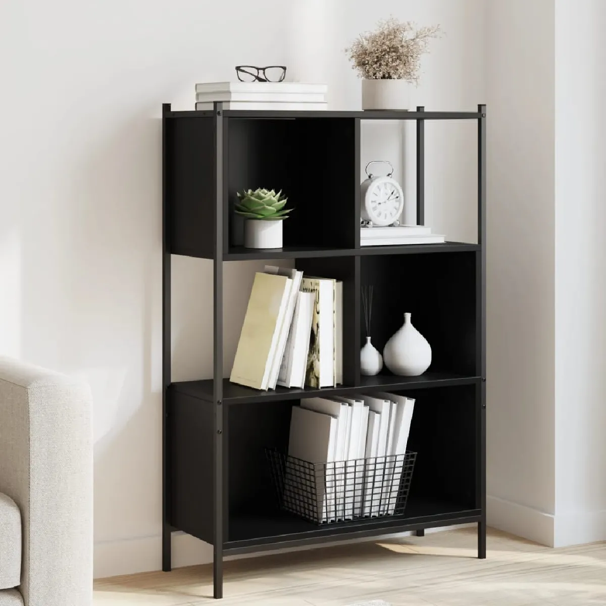 Vidaxl Bibliothèque noir 72x28x109 cm bois d'ingénierie 838883