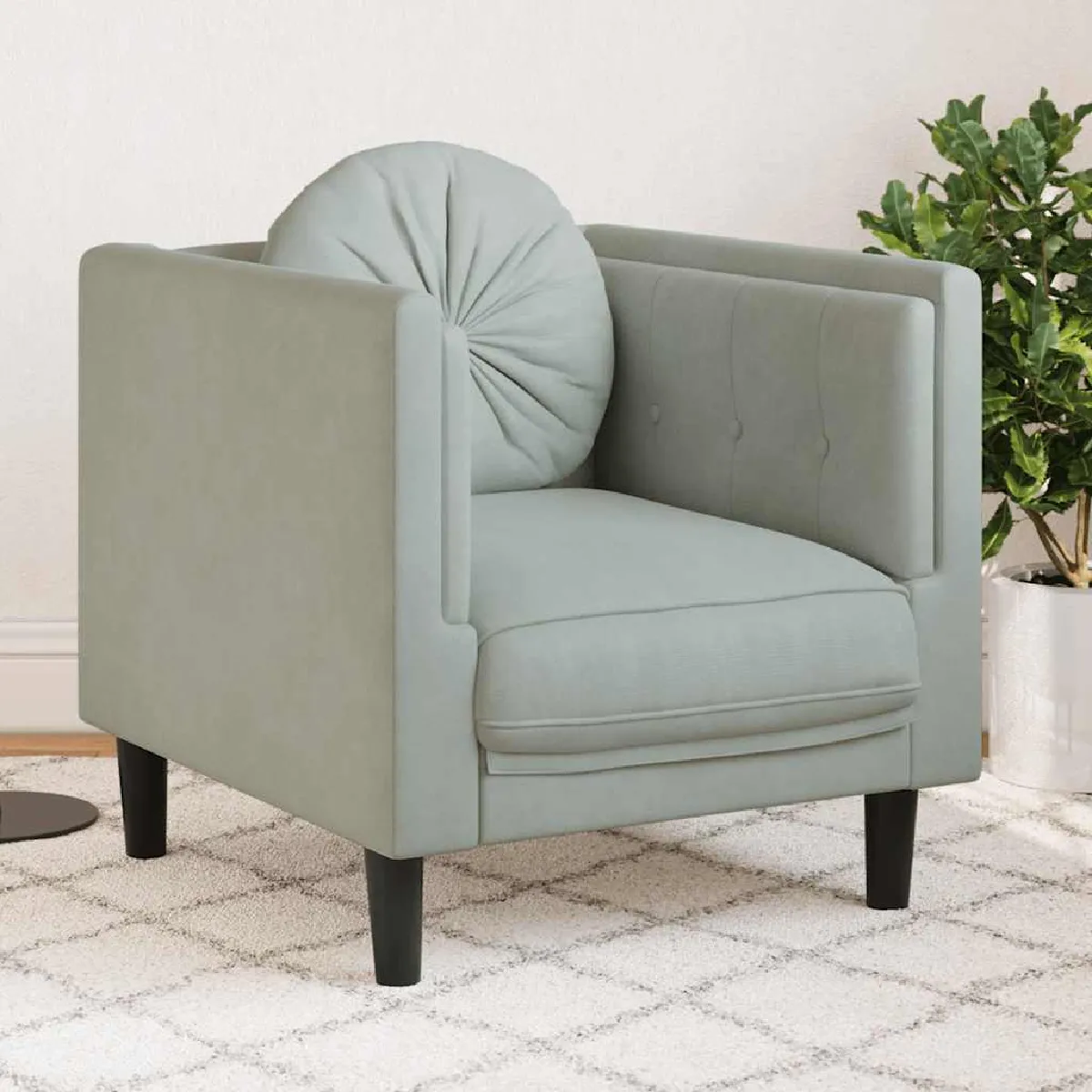 VidaXL Fauteuil - Gris Clair