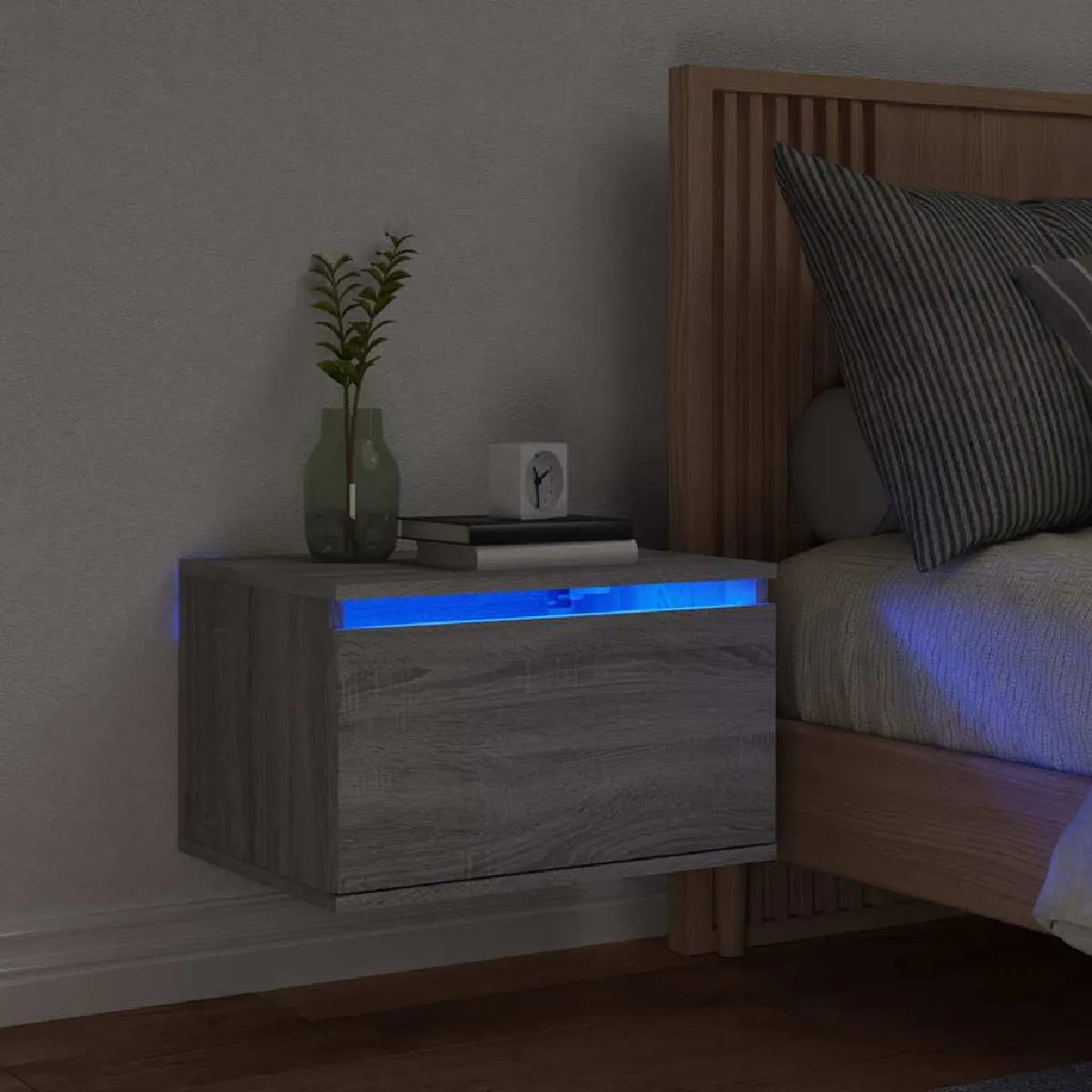 Vidaxl Gris Tables Murales Led - Sonoma