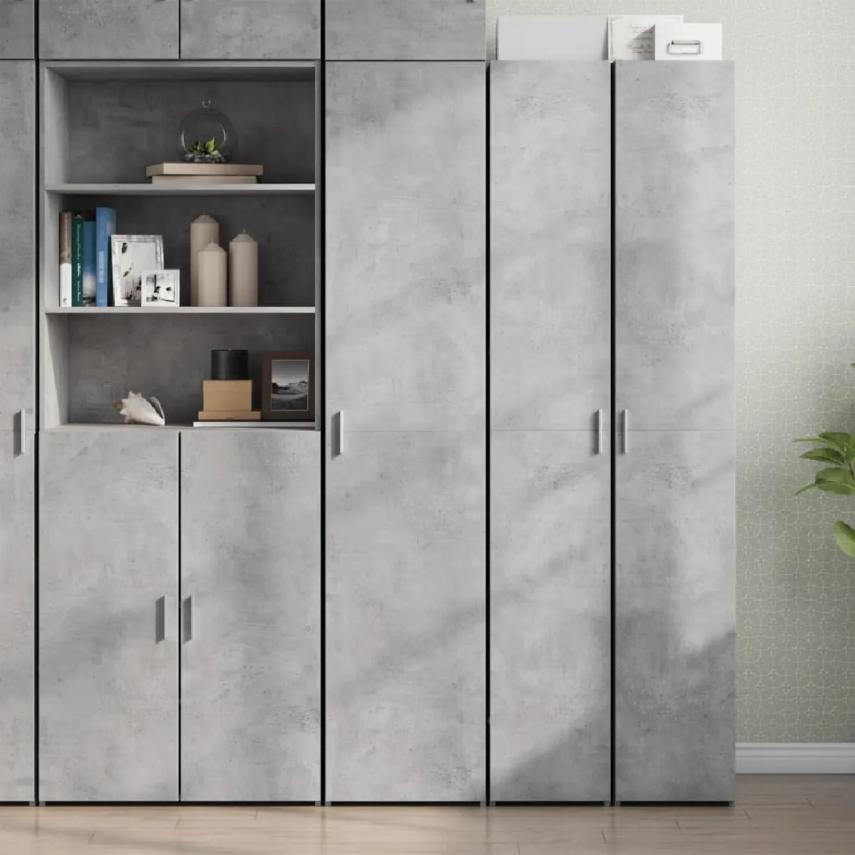 Vidaxl Buffet haut Gris béton 40x42,5x185 cm