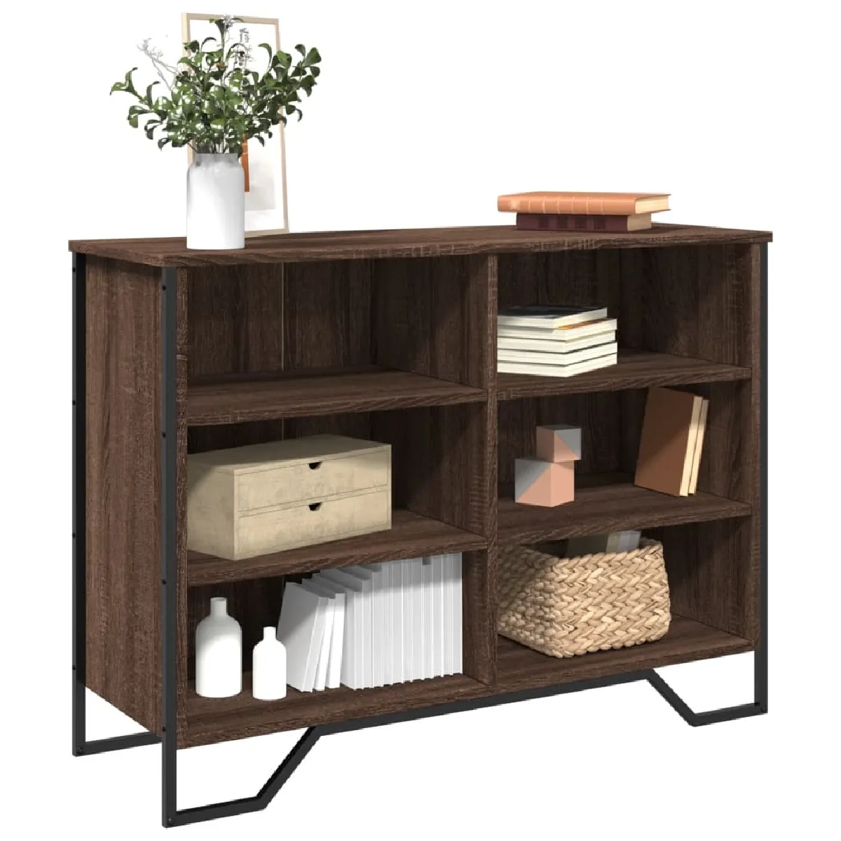 Non Communiqué Marron Vidaxl Buffet Chêne 101X35,5X74,5 Cm Bois D'ingénierie 848558 - Image 2