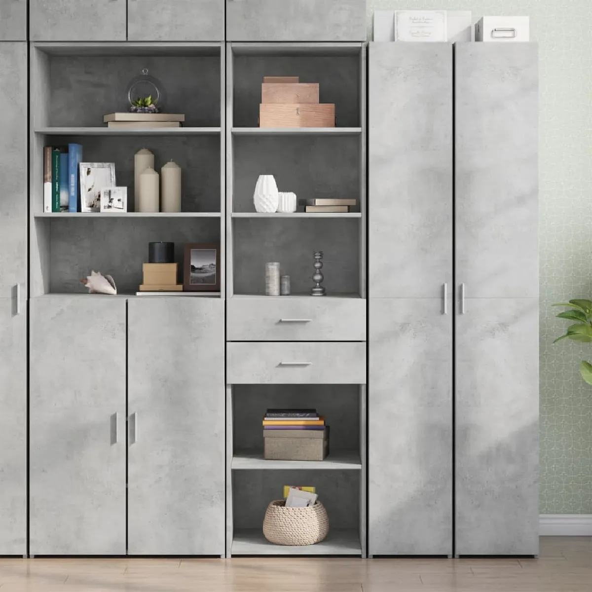 Vidaxl Gris Buffet Haut - Béton
