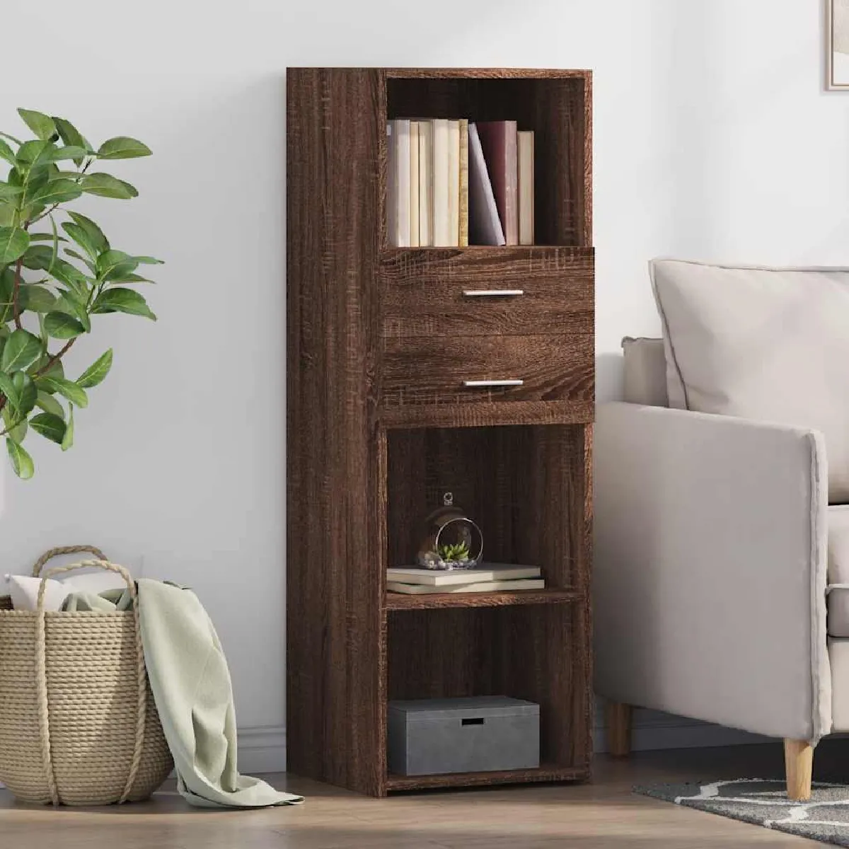 Vidaxl Marron Buffet Haut - Chêne