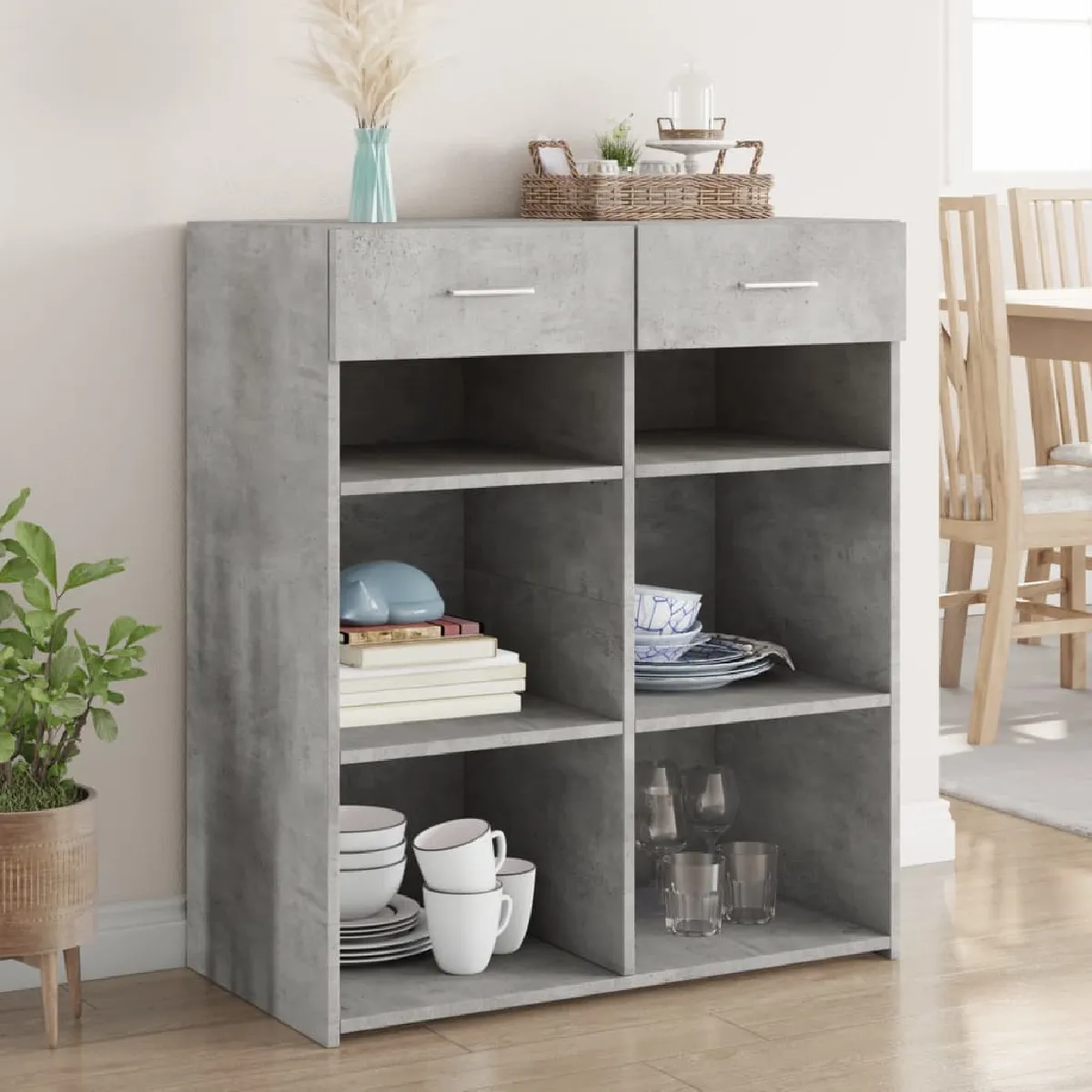 VIDAXL - Buffet - Gris Béton - 80x42,5x93 cm - Image 2