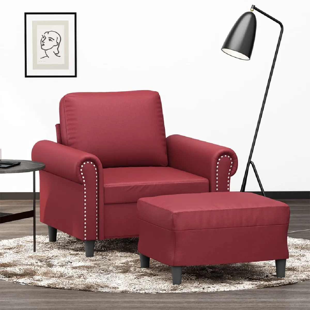 vidaXL Fauteuil et Repose pied