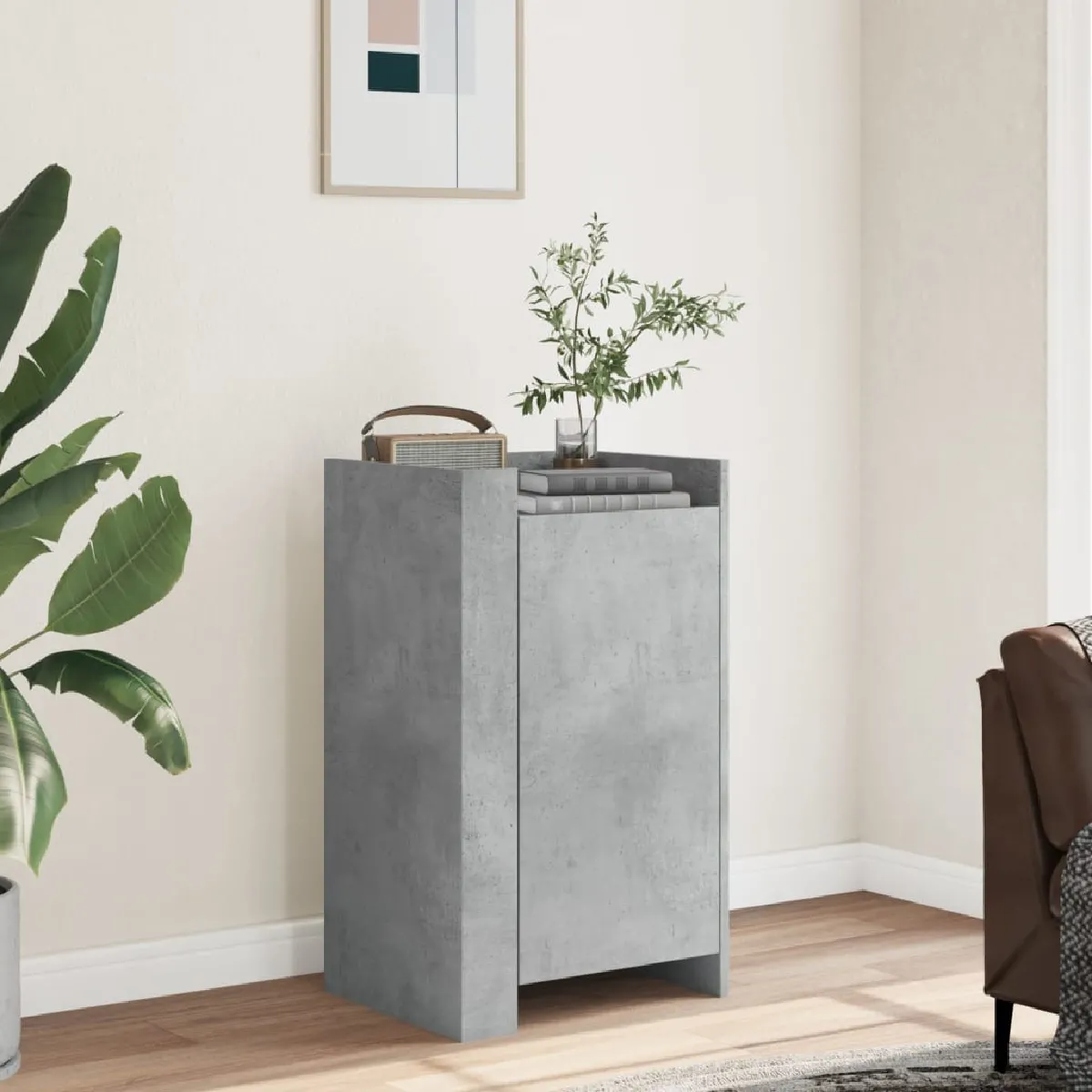 Non Communiqué Gris Vidaxl Buffet Béton 45X35x75 Cm Bois D'ingénierie, Armoire, Armoire Latérale, Armoire De Rangement, Armoire, Placard, 848398 - Image 3