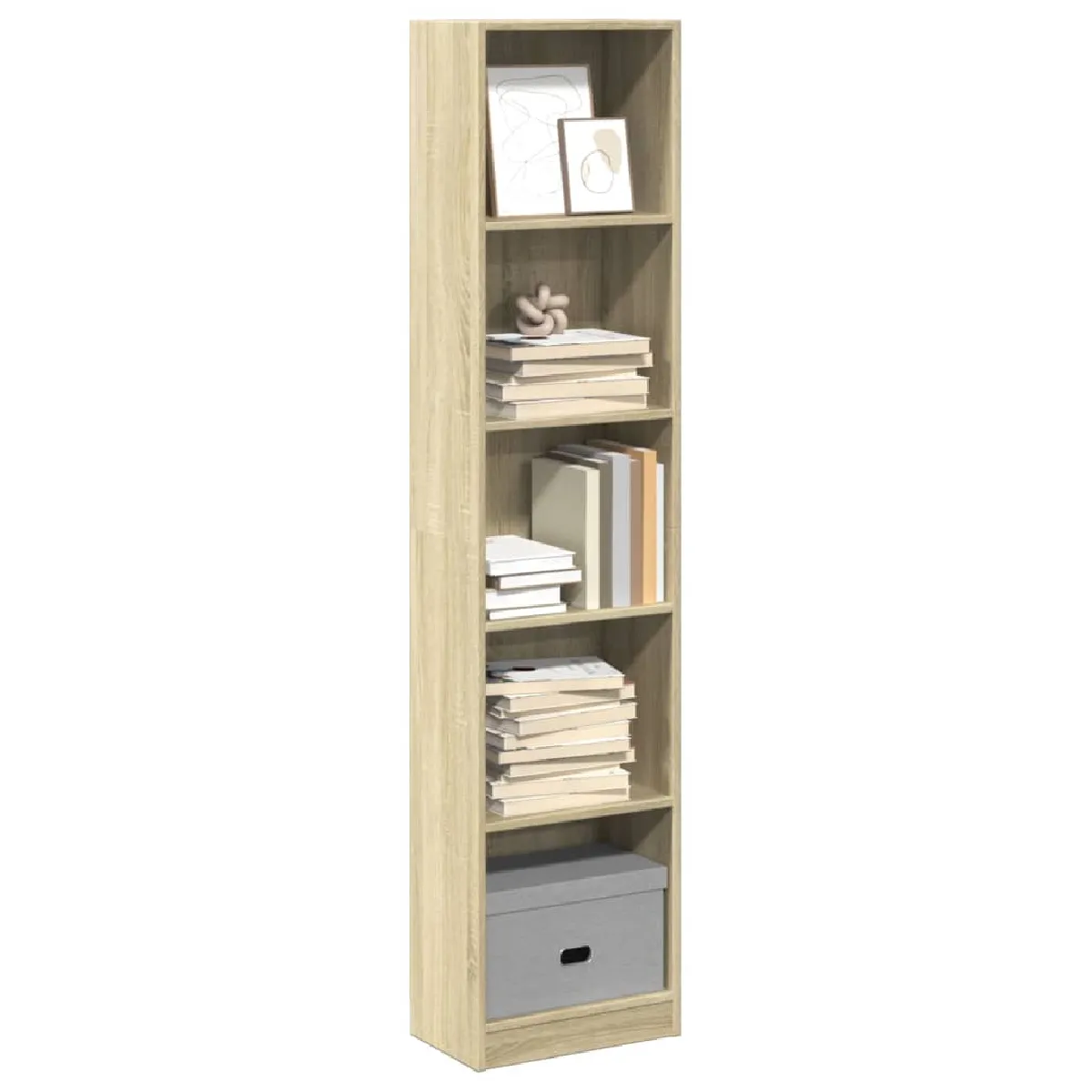 Non Communiqué Marron Vidaxl Bibliothèque Chêne Sonoma 40X24x176 Cm Bois D'ingénierie, Étagère À Livres, Porte-Livres, Support À Livres, Armoire 857794 - Image 3