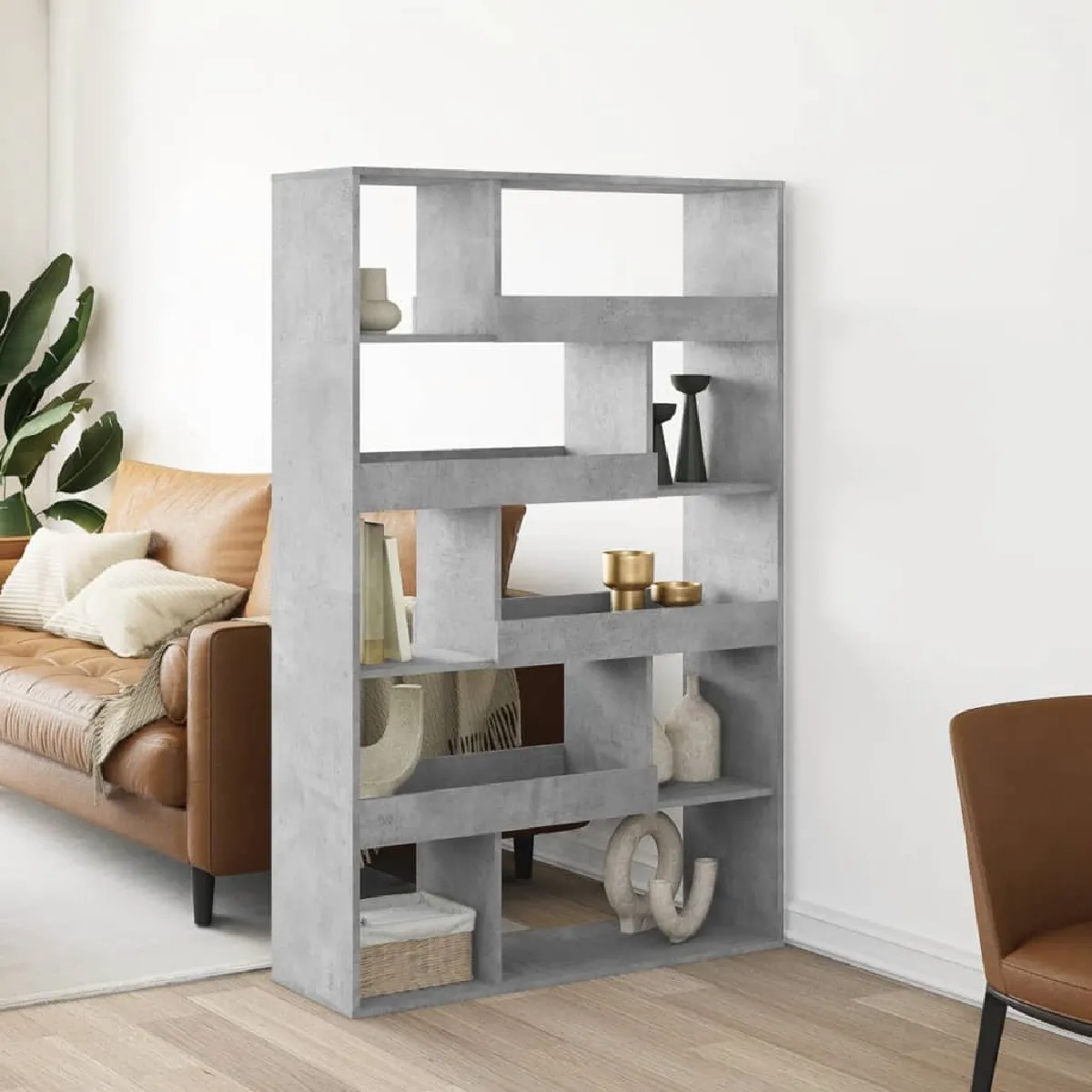 Non Communiqué Gris Vidaxl Bibliothèque Béton 100X33x156,5 Cm Bois D'ingénierie3309342 - Image 3