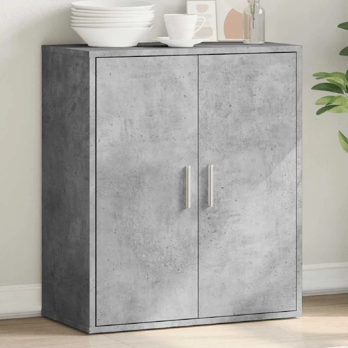 Non Communiqué Gris Vidaxl Buffet, Armoire Latérale Avec Étagère Et Portes, Meuble De Rangement Salon Salle De Séjour Intérieur, Moderne, 840516 - Image 3