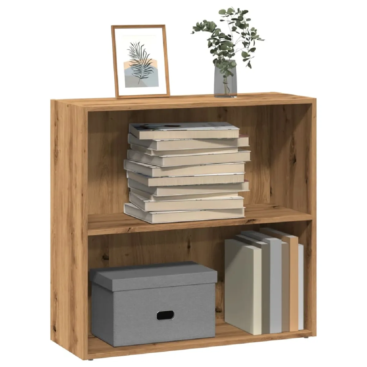 Non Communiqué Marron Vidaxl Bibliothèque Chêne Artisanal 80X30x77 Cm Bois D'ingénierie, Étagère, Étagère À Livres, Support De Livre, Armoire De Rangement - Image 3