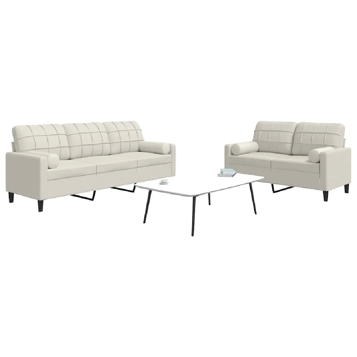 VidaXL Ensemble Canapés 2 pcs Crème