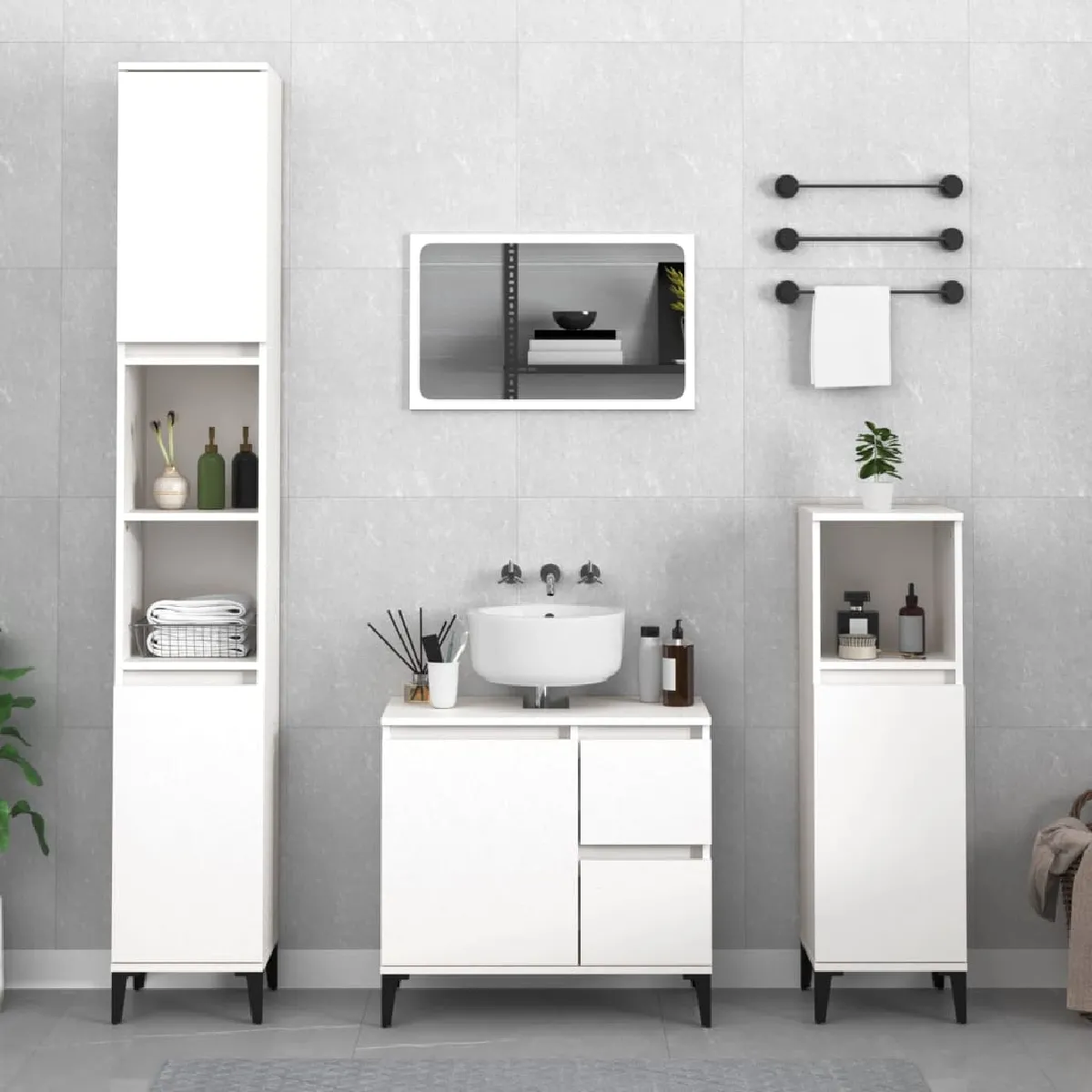 vidaXL Armoire salle de bain 30x30x100 cm - vue 3