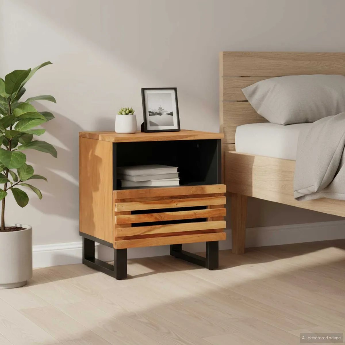 Vidaxl Table De Chevet - Bois D'acacia Massif