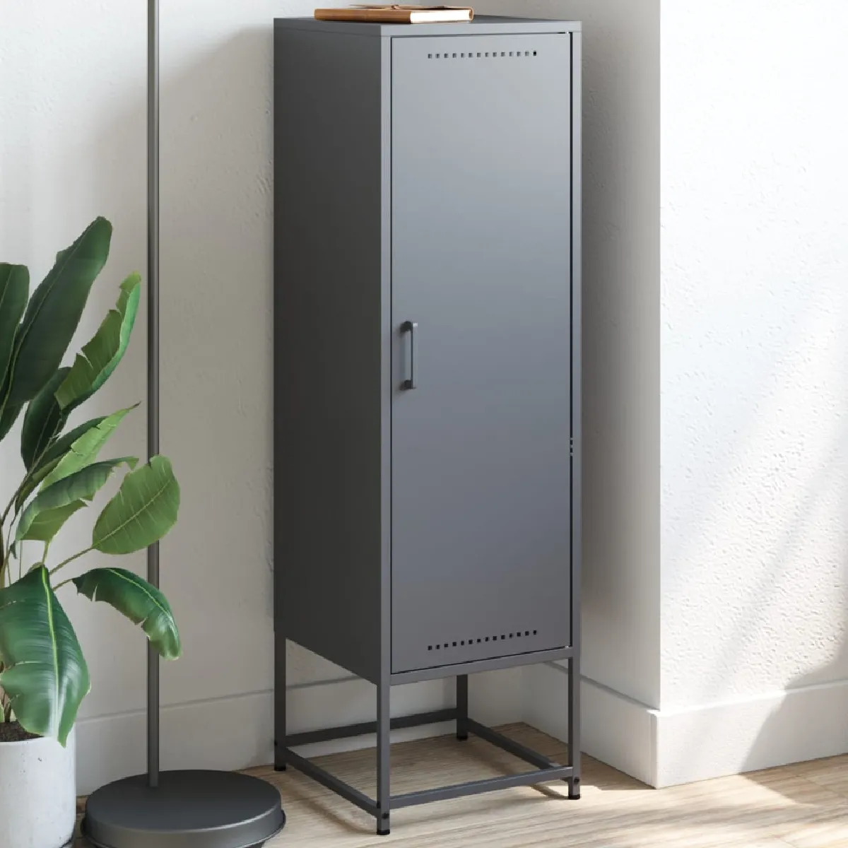 Non Communiqué Gris Vidaxl Buffet Haut Anthracite 36X39x123 Cm Acier, Buffet, Placard, Armoire Latérale, Armoire, Armoire De Rangement, Armoire 846526 - Image 3