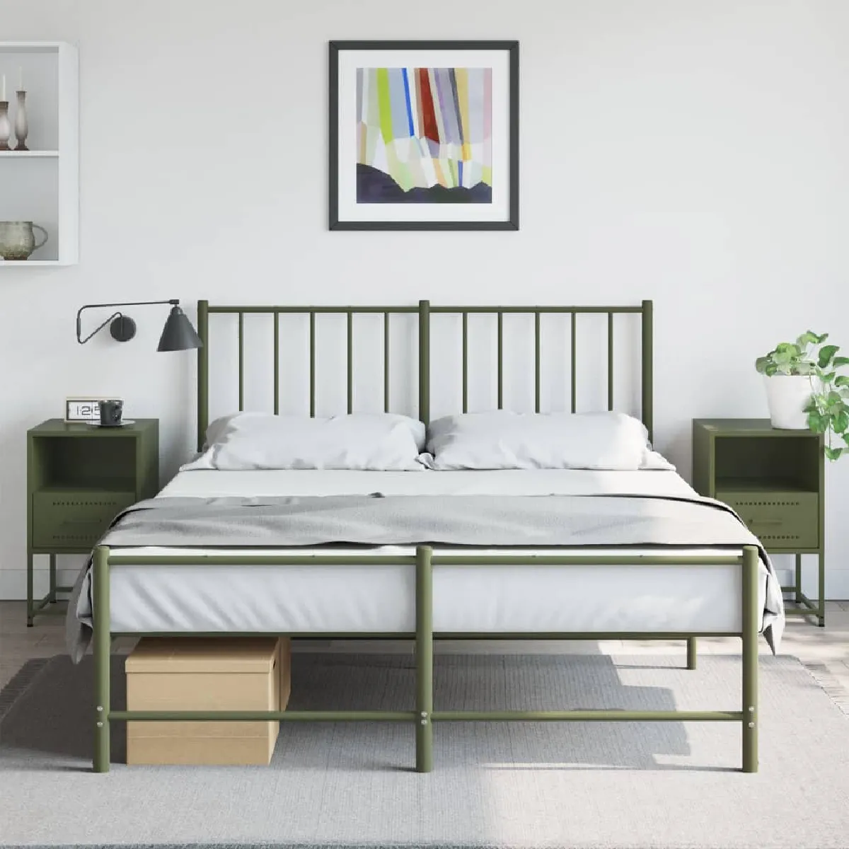 Vidaxl Vert Tables De Chevet 2 Pcs - Olive