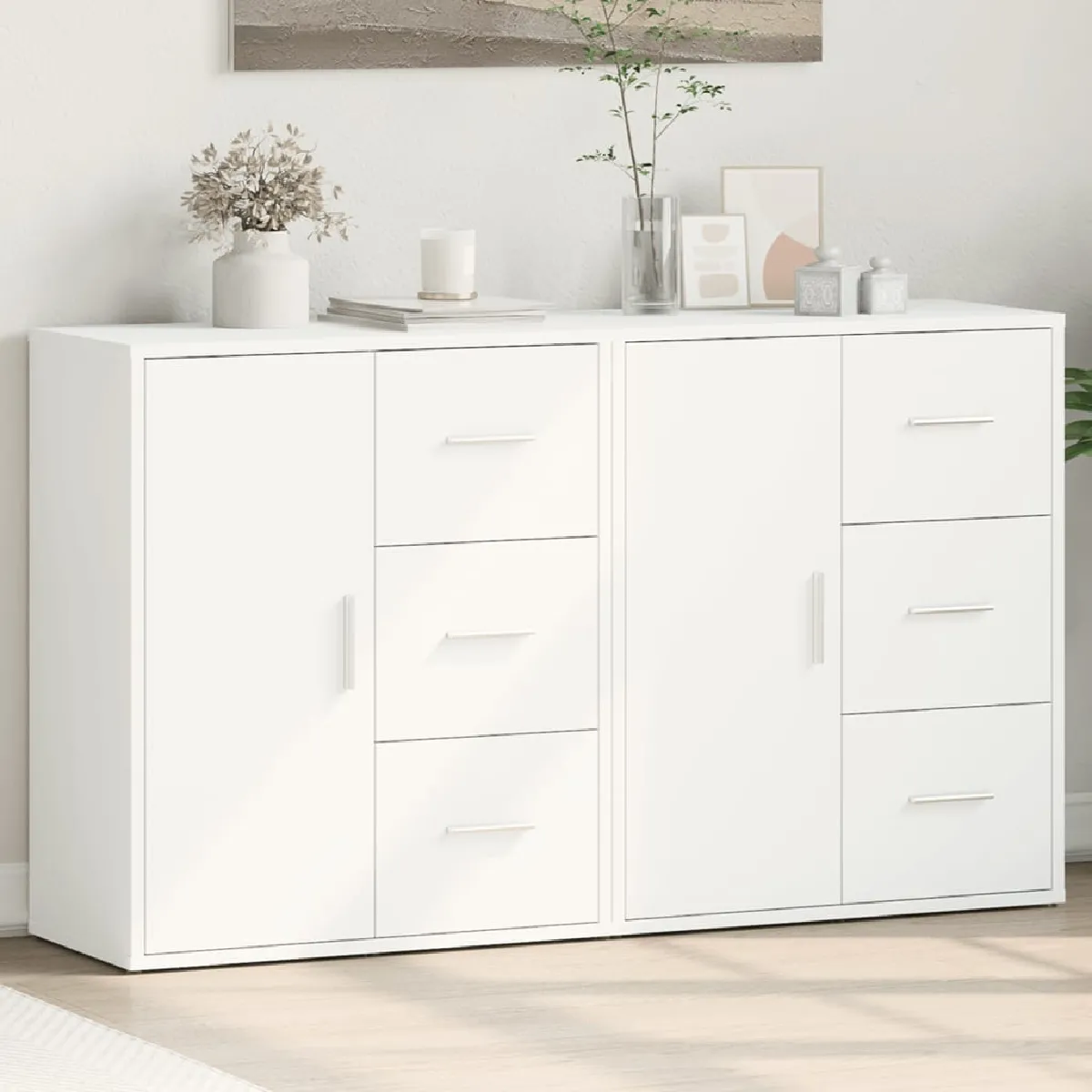 vidaXL Buffets 2 pcs 60x31x70 cm Blanc