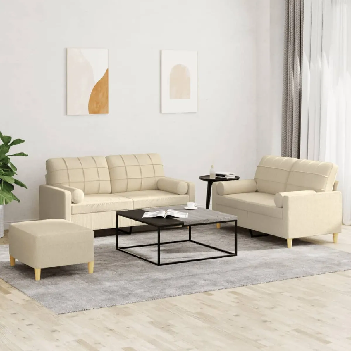 VidaXL Crème Tissu