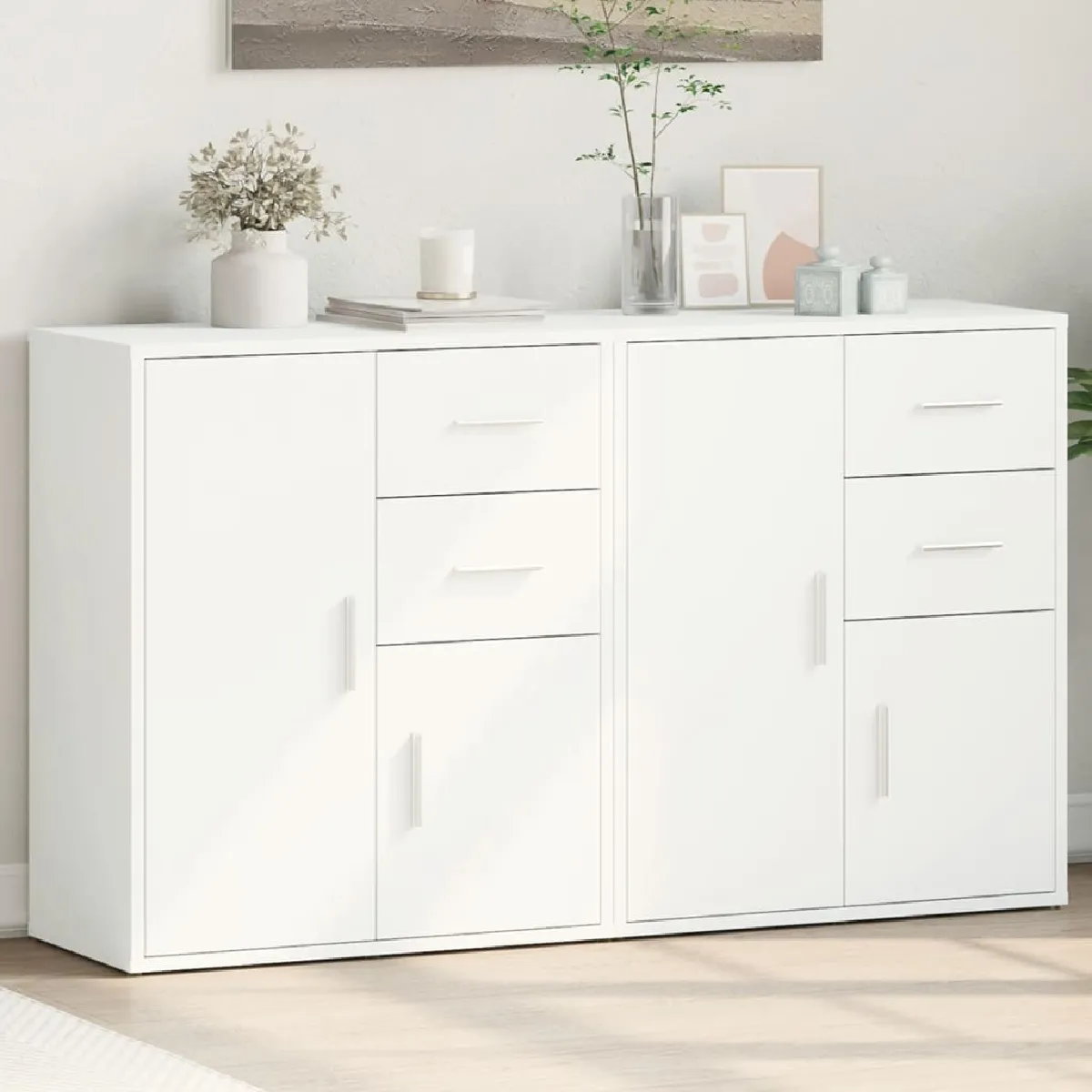 Vidaxl Buffets - 2 pcs Blanc 60x31x70 cm Bois d'ingénierie
