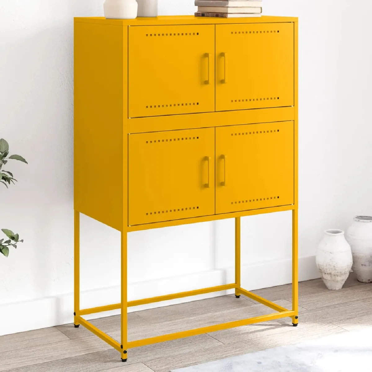 vidaXL Buffet - Jaune moutarde