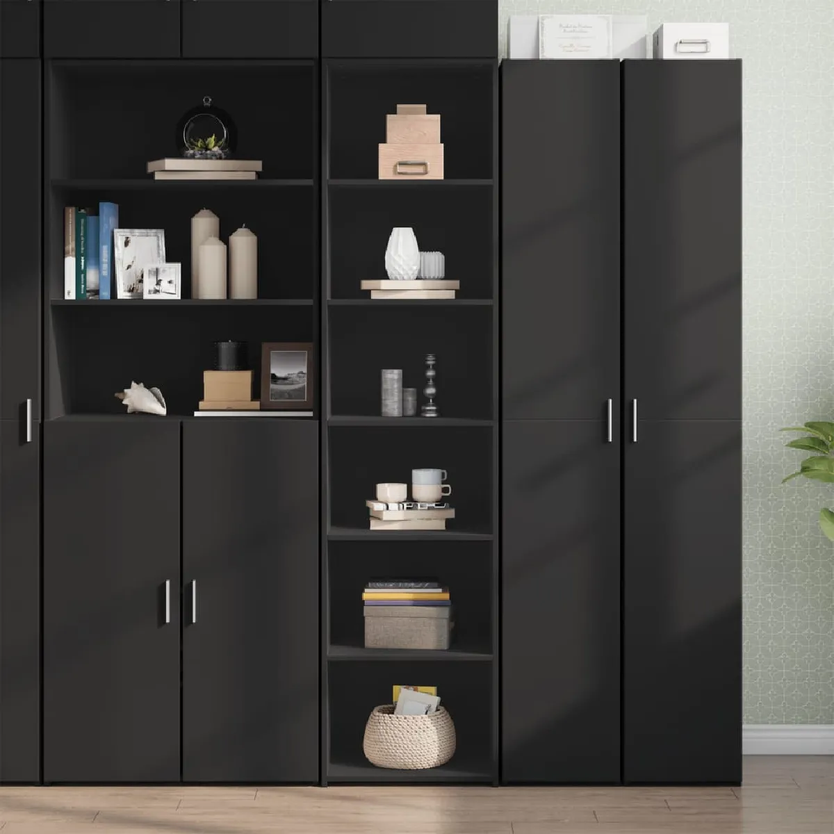 VIDAXL - Buffet haut - 45x41x185 cm - Noir - Image 3