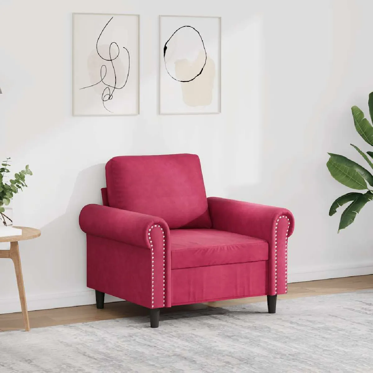 Fauteuil velours - vue 4