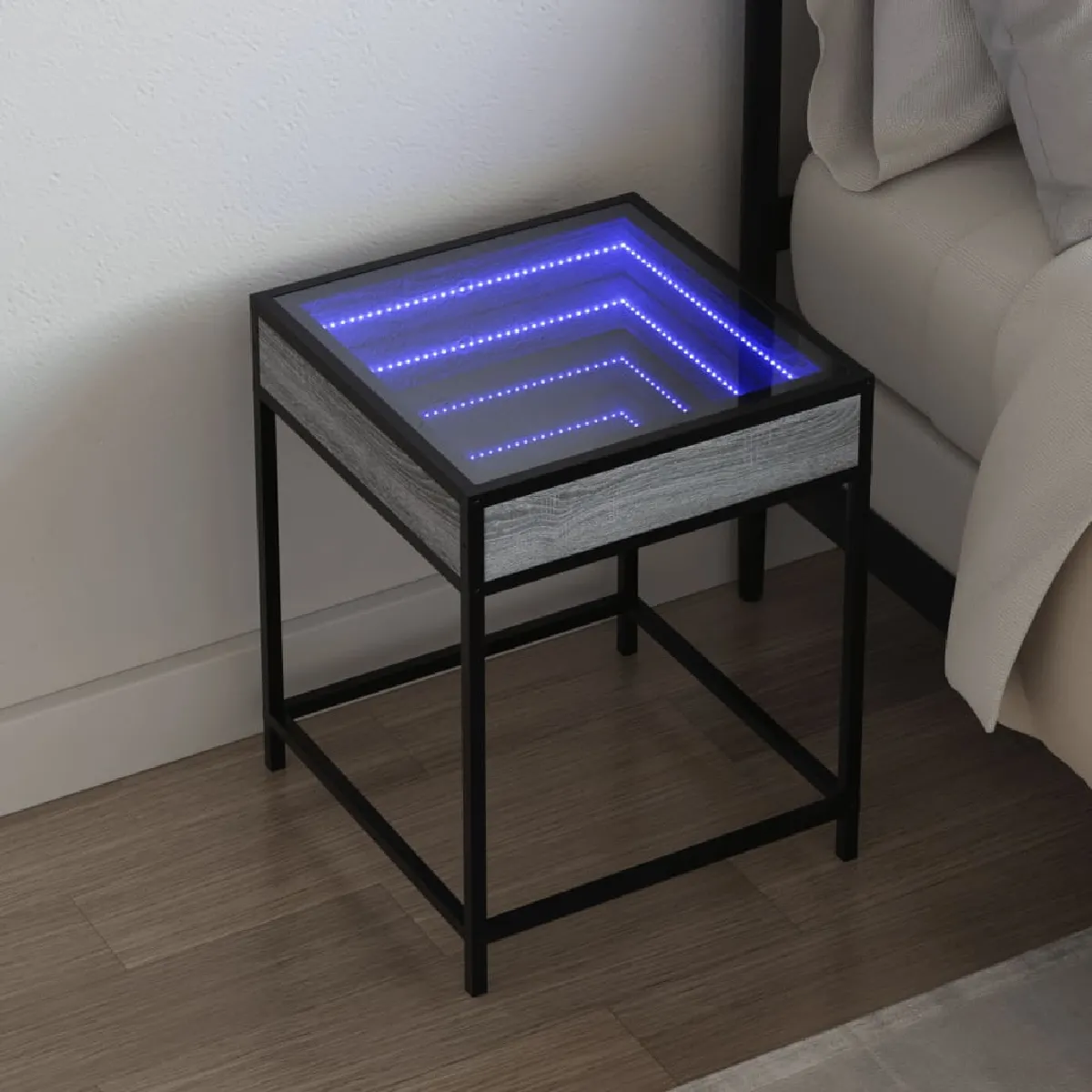 VIDAXL Table de chevet LED Sonoma - vue 2