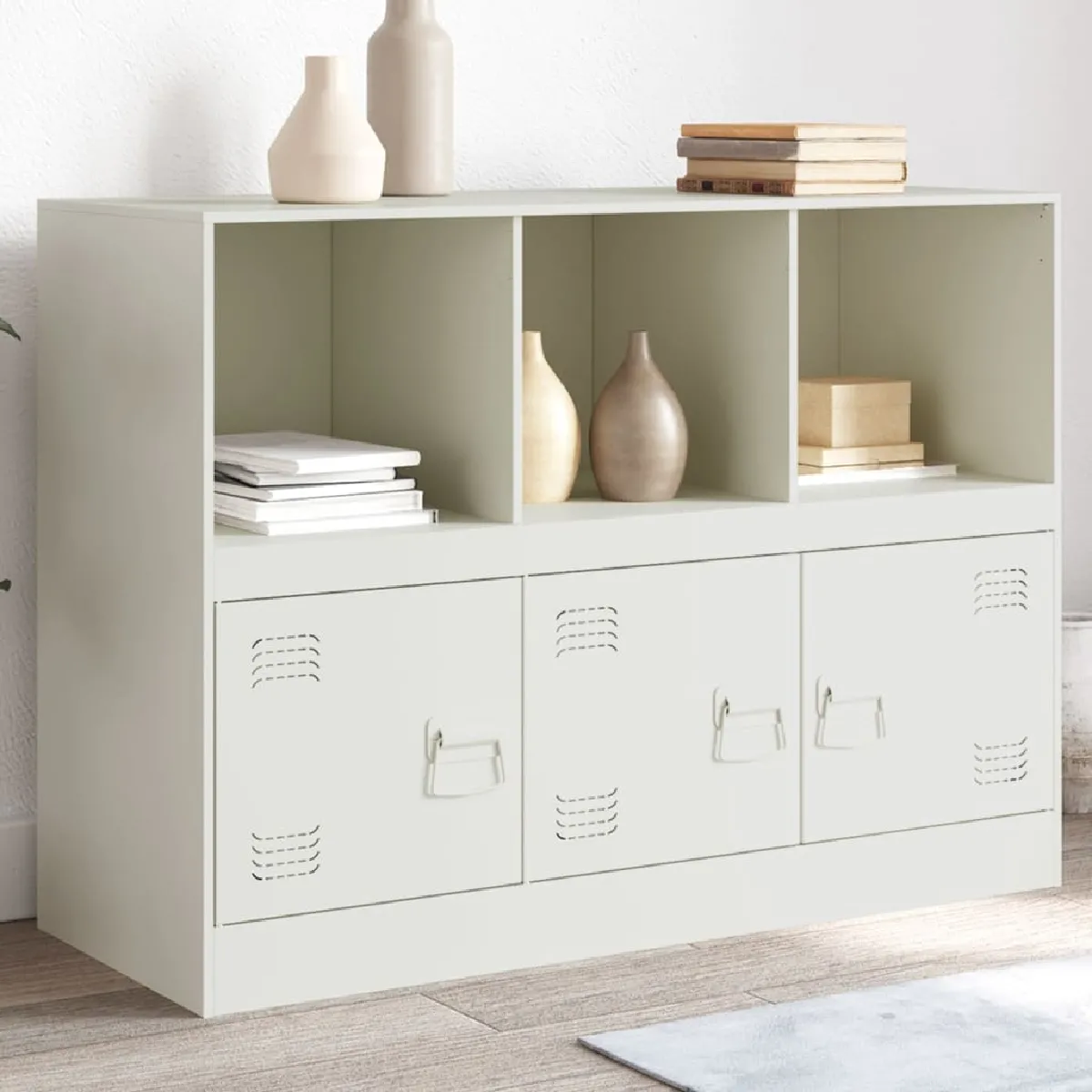 Vidaxl Blanc Buffet Acier