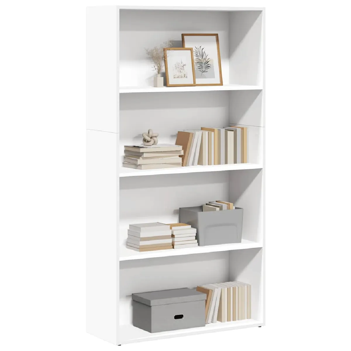 Non Communiqué Blanc Bibliothèque 80X30x152 Cm Bois D Ingénierie - Image 3