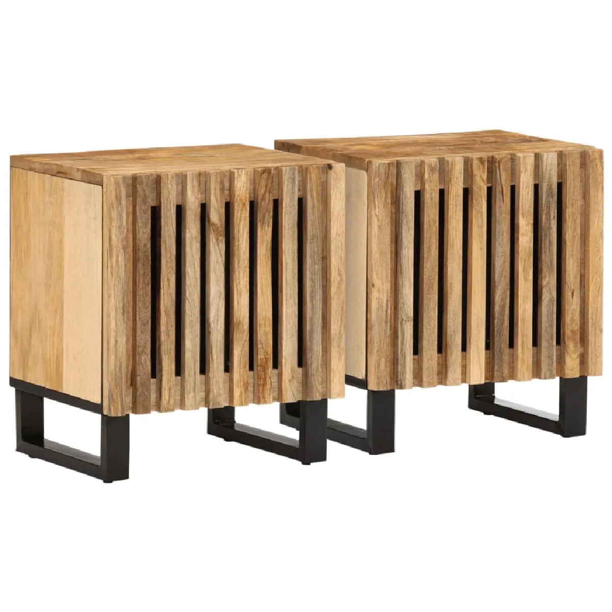 vidaXL Tables de Chevet Bois de Manguier - vue 2