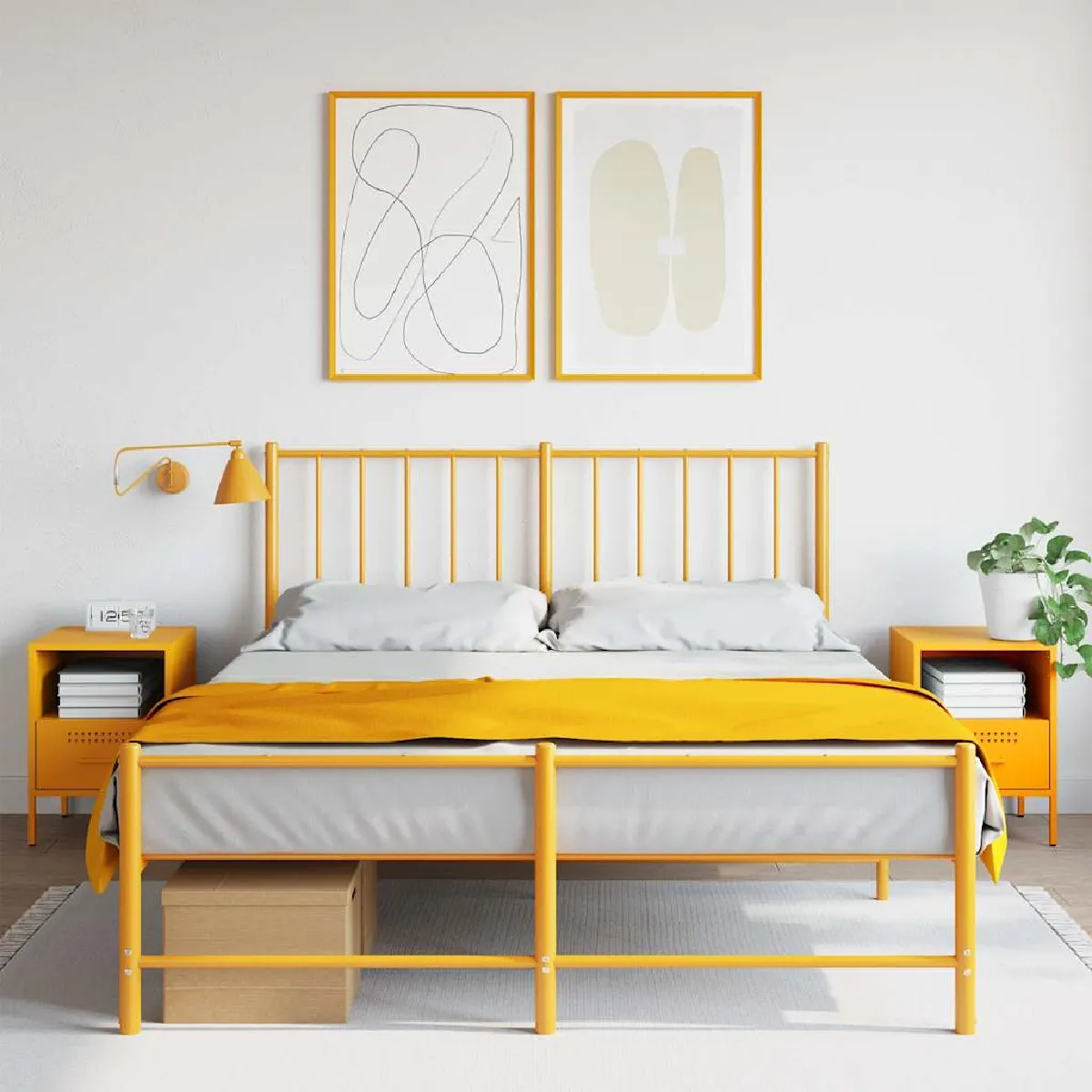 Non Communiqué Jaune Vidaxl Tables De Chevet 2 Pcs Moutarde 36X39x50,5 Cm, Armoire, Armoire Latérale, Mobilier De Chambre À Coucher, Table 843061 - Image 3