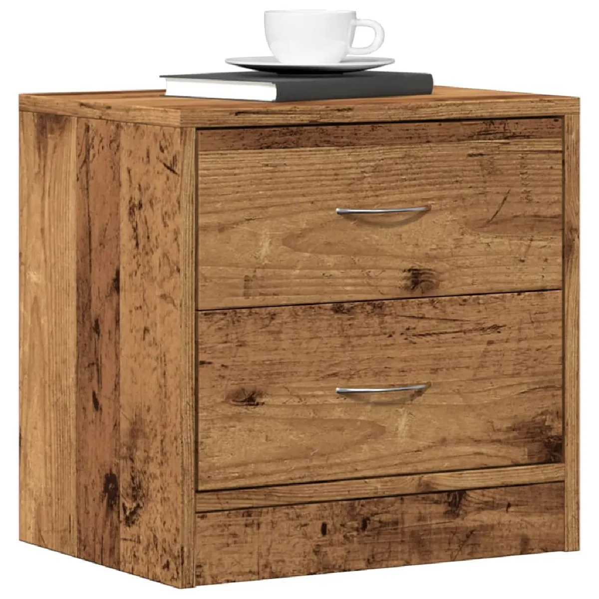 Non Communiqué Marron Vidaxl Table De Chevet Vieux Bois 40X30x40 Cm Bois D'ingénierie, Armoire, Meubles De Chambre À Coucher, Support De 855924 - Image 3