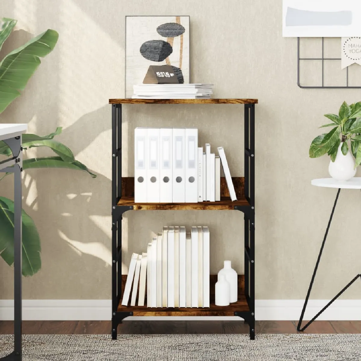 VIDAXL - Bibliothèque - 50x33x82 cm - Chêne Fumé - Image 3