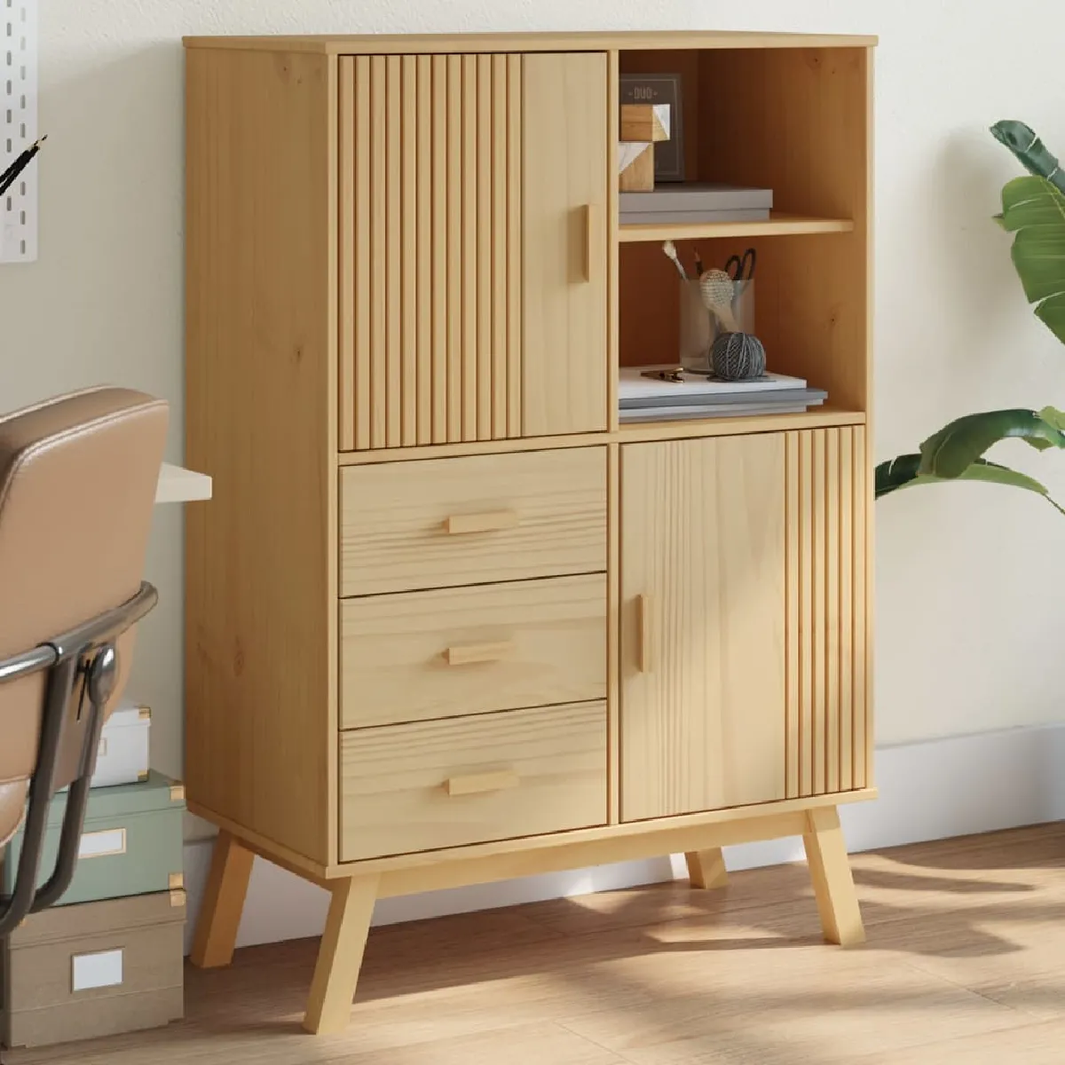 vidaXL Buffet Haut OLDEN - Marron