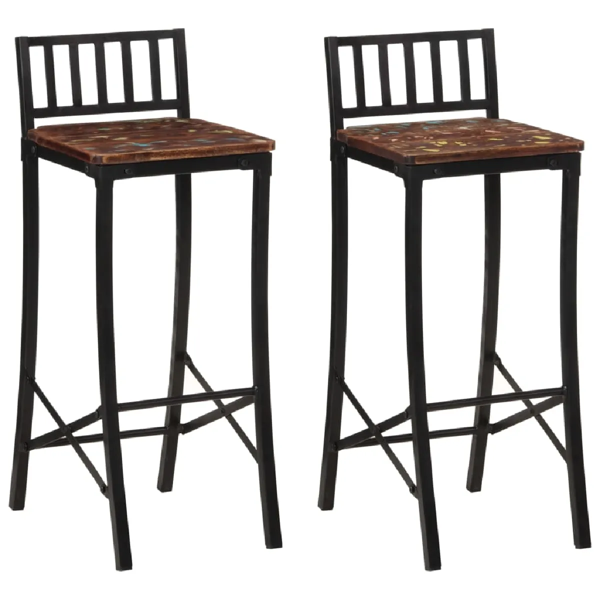 Vidaxl Chaises De Bar - Bois Récupéré