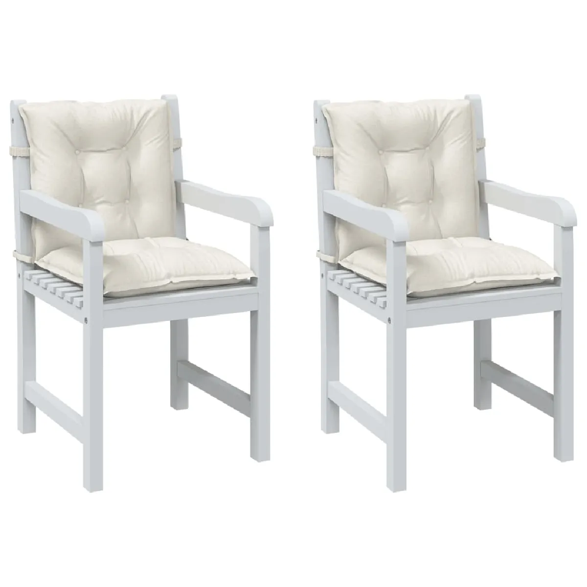 vidaXL Coussins dossier bas lot de 4 Crème mélangé - vue 2