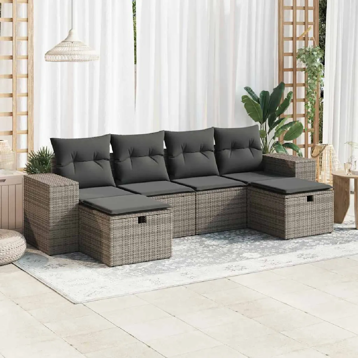 VidaXL Ensemble Salon de Jardin 6 Pcs - vue 2